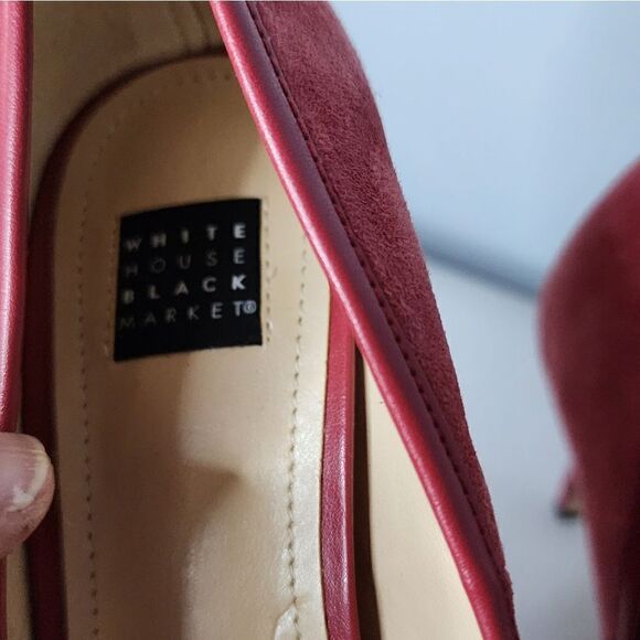 White House Black Market Hayden Fire Quartz Red Suede Pumps Size 5 New - Picture 2 of 7